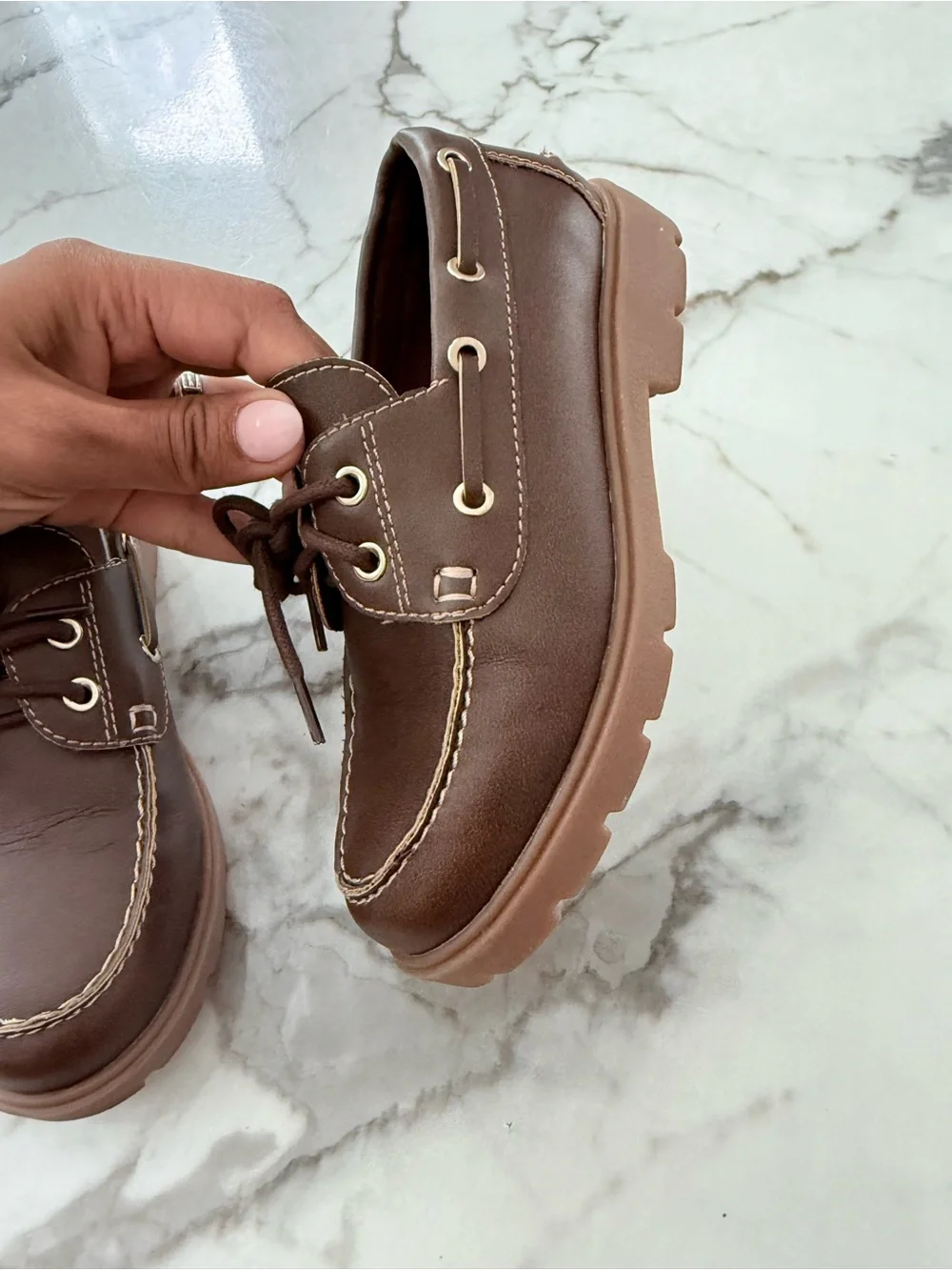 H&M Brown Kids Boat Shoes with Contrast Stitching